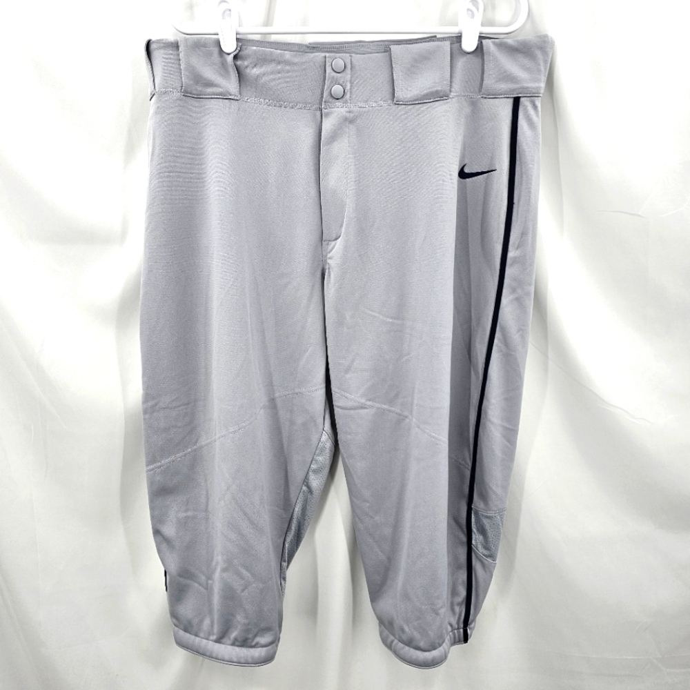 NWT Nike Men's BSBL 2XL M Baseball Pants Softball‎ Gray Blue Trim 747225-056.